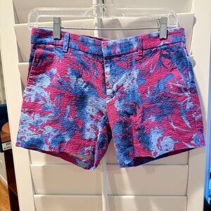 Banana Republic Pink & Blue Floral Textured Chino Shorts